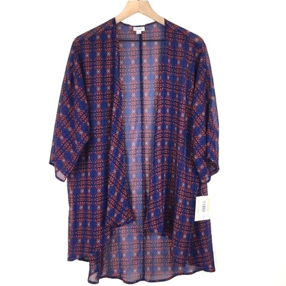 LULAROE Lindsay Kimono Sheer Wrap Southwestern Lagenlook Boho Size Medium NWT - Picture 1 of 10